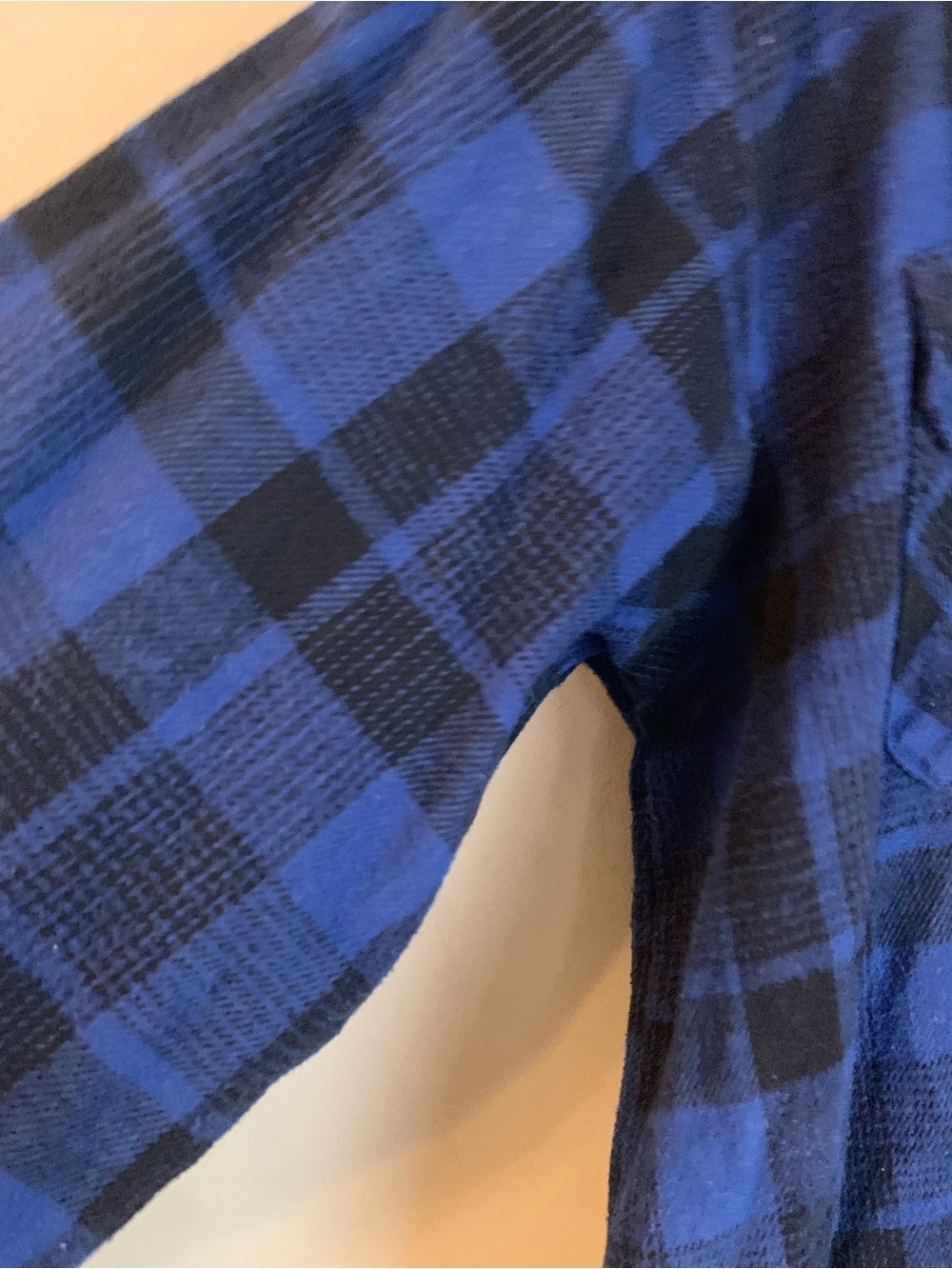 Vintage OshKosh Flannel Shirt Mens Blue Black Plaid Button Up 90s Heavyweight - Picture 3 of 6